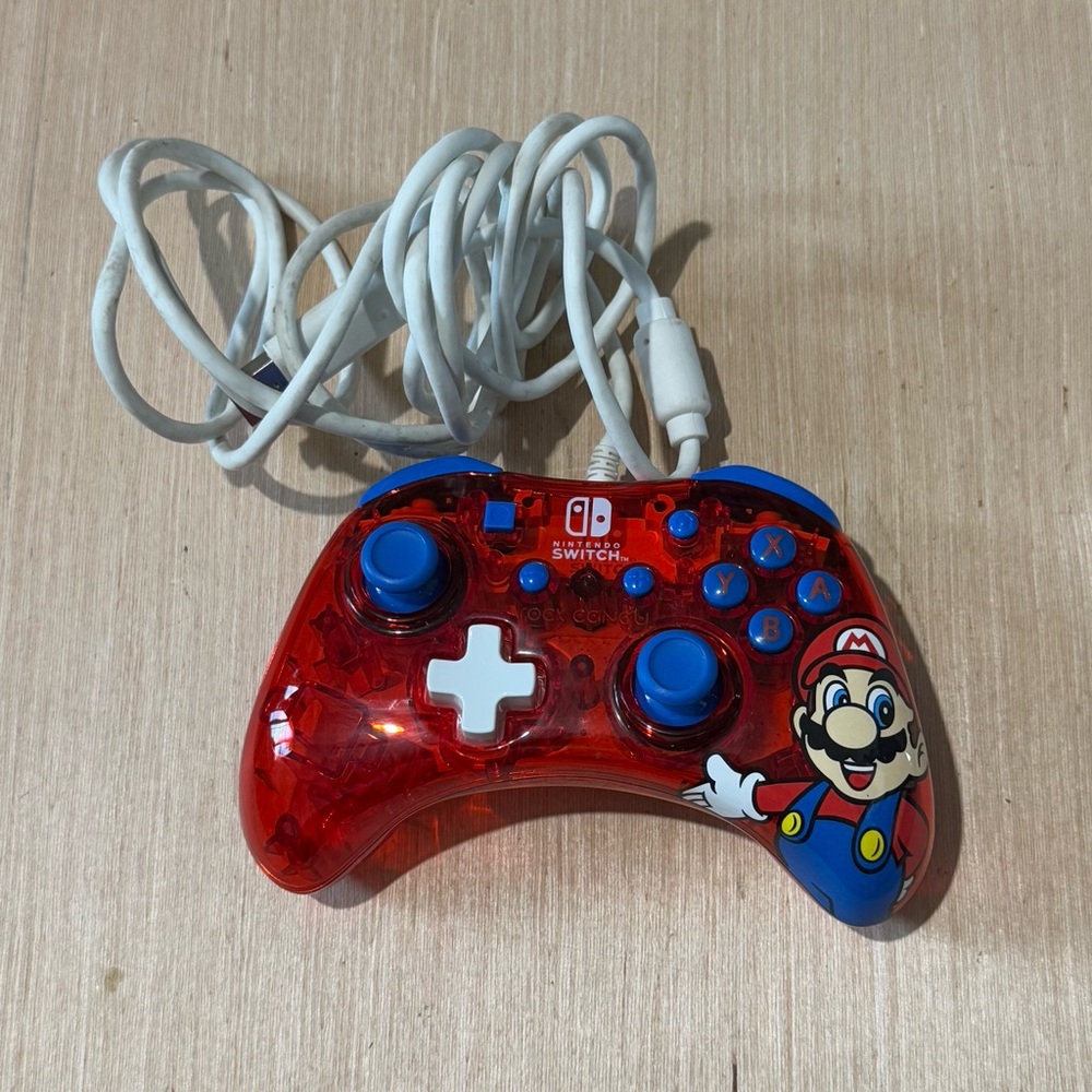 Nintendo Switch Super Mario Red Clear Wired Controller OEM Tested Working Read!